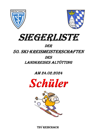 Ergebnisse Schüler – 50. Ski-Kreismeisterschaft